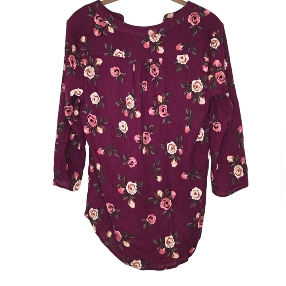 NWOT fun2fun High/Low Pleated 3/4 Length Sleeve Top Size XS - Picture 2 of 11